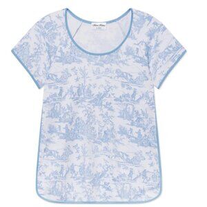 Lake Pajama Pima Shorts Set in Classic Blue Toile Size Medium